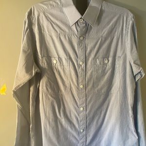 Raw Corrective men’s L snap up L/S shirt blue & white stripe
